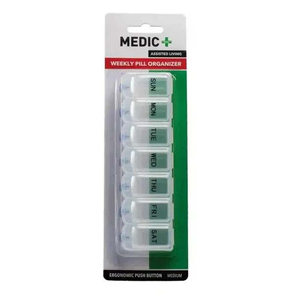 Pill Box 7 Days Push Button Clear