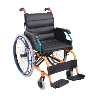 Foldable Wheelchair Aluminium No Handbrake 100kg