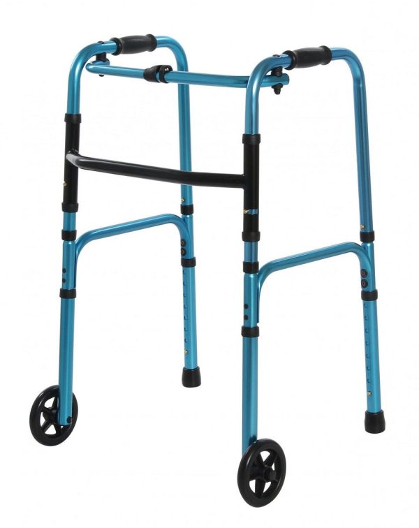 Medic Walker Foldable Front Wheel Blue (boxed)