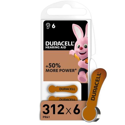 Duracell Hearing Aid Batteries Size 312-6's