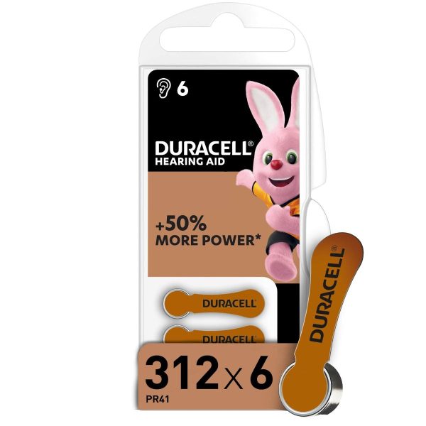 Duracell Hearing Aid Batteries Size 312-6's