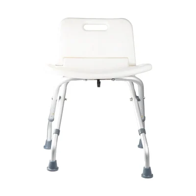 Folding White Shower Chair with Backrest