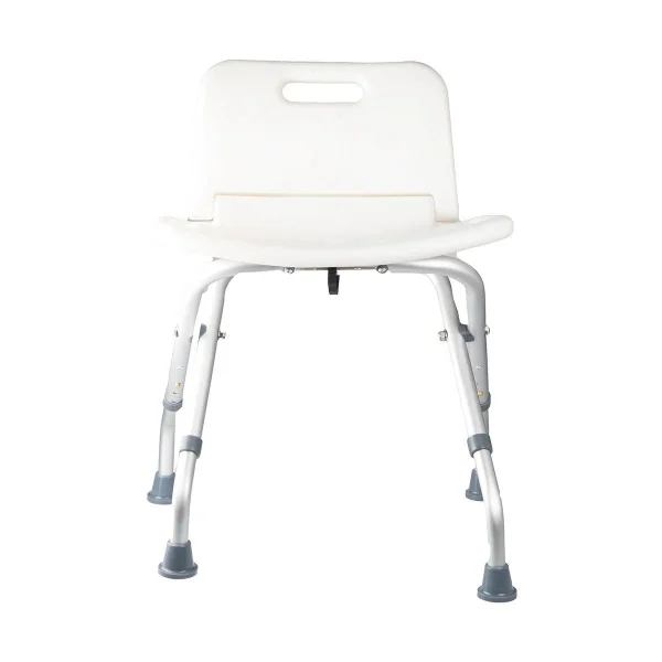 Folding White Shower Chair with Backrest