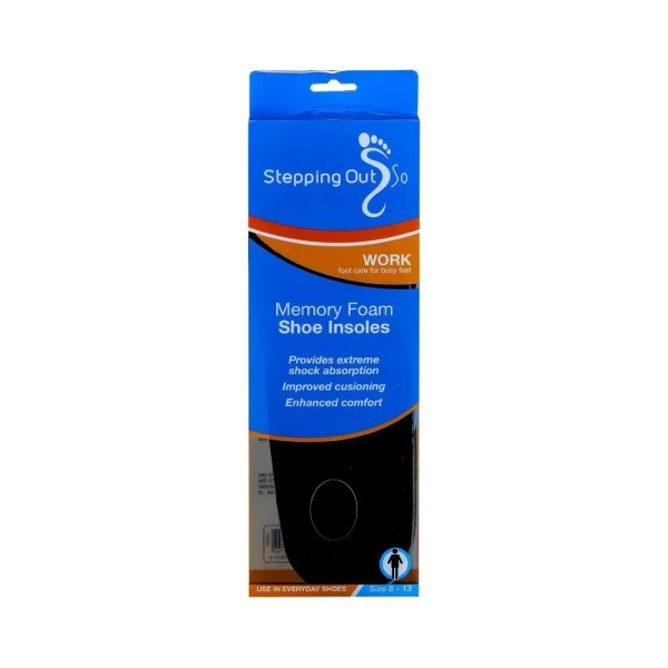 Stepping Out Insole Foam Soft Men Black 8-13