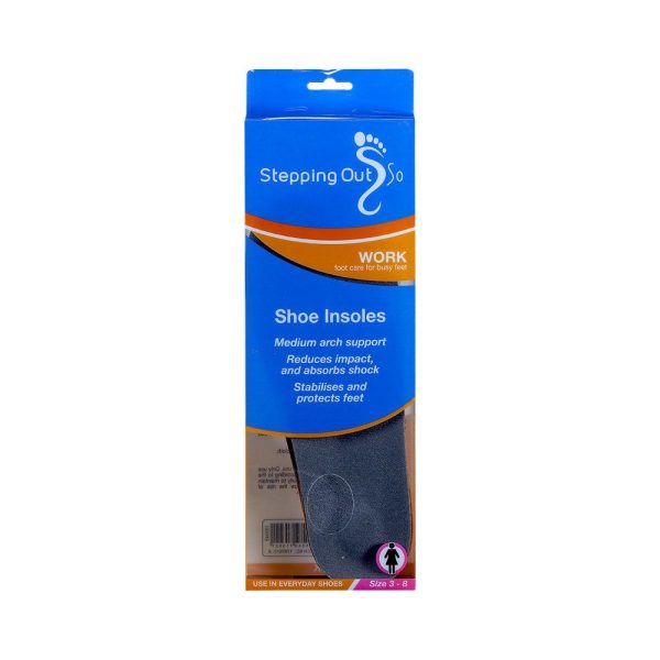 Stepping Out Insole Pu+Memory Foam Ladies Grey 3-8